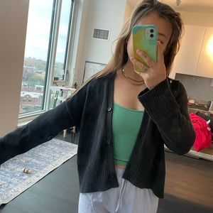 Everlane cardigan black, loose fit, xs